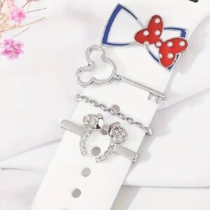 Minnie Mouse silver charms for watchbands and Magicbands